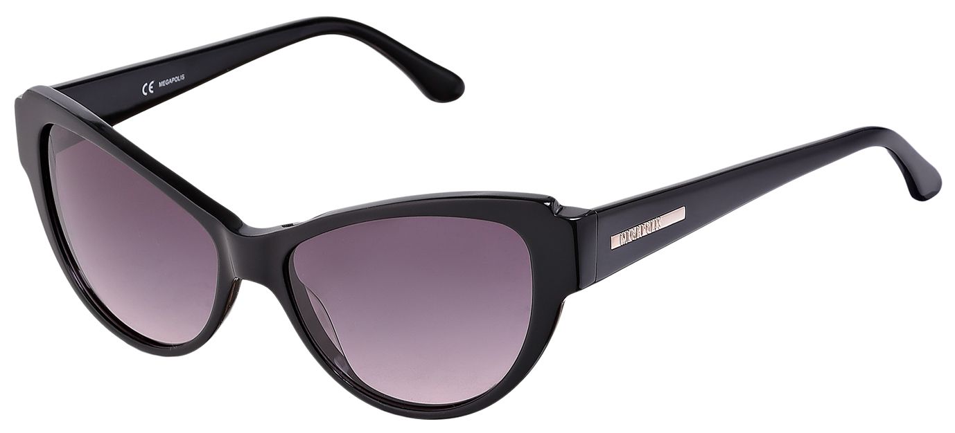 2 - Современные женские солнцезащитные очки Megapolis 593 BLACK - фото сверху сбоку