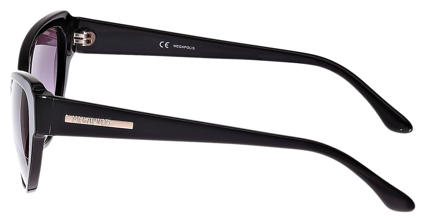3 - Современные женские солнцезащитные очки Megapolis 593 BLACK - фото сбоку